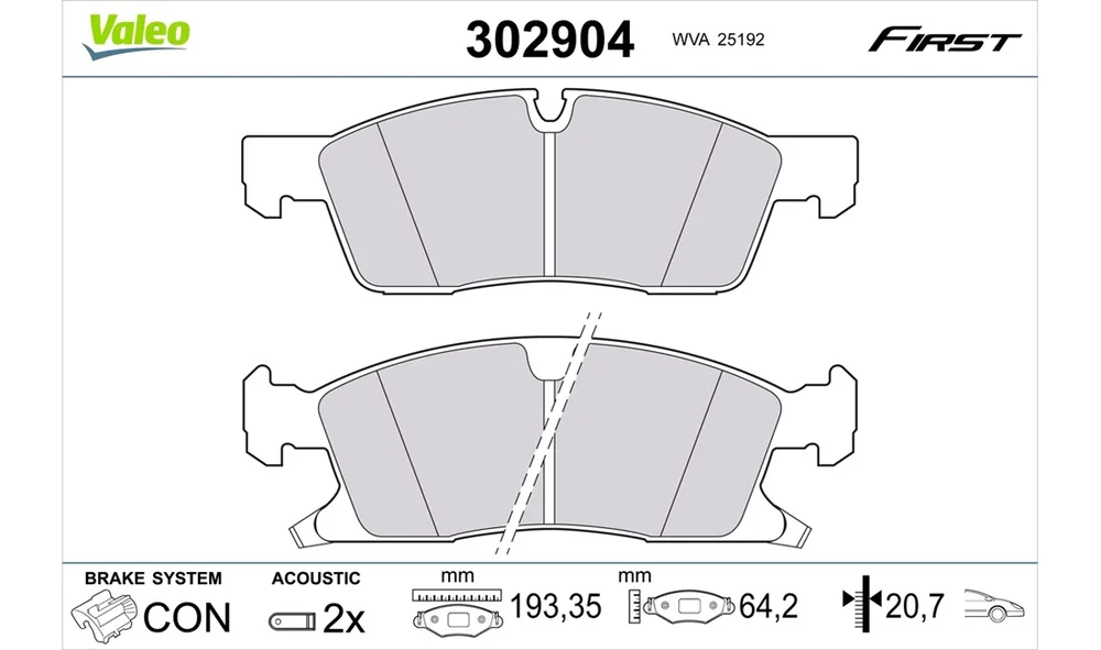 Bremsekloss Sett – 302904 – (Valeo) v:7600470