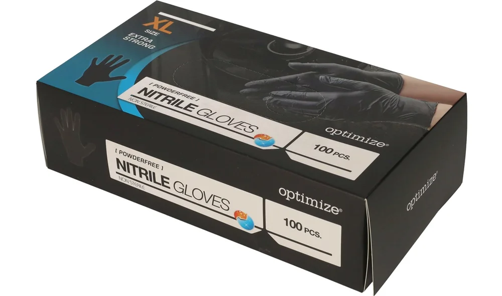 Nitrilhansker Sort str XL 100 stk v:849066