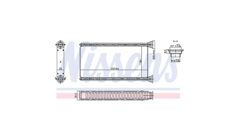 Varmeapparat register 707288 (Nissens) v:9193588