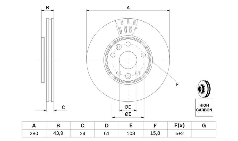 Bremseskive - 0 986 479 555 - (BOSCH) v:4782518