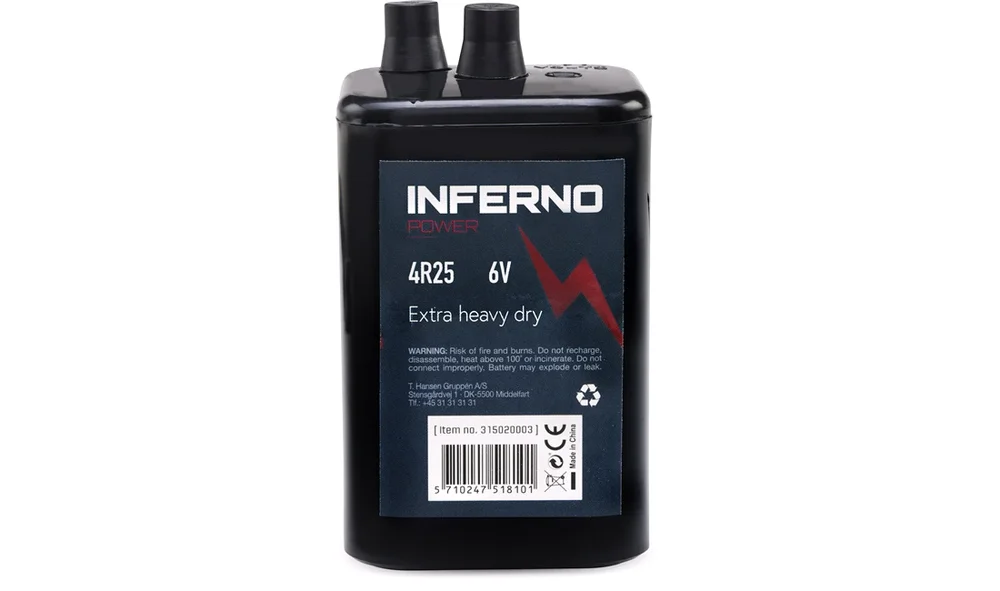 Batteri, 6 volt med fjær, Blokkbatteri v:2968442
