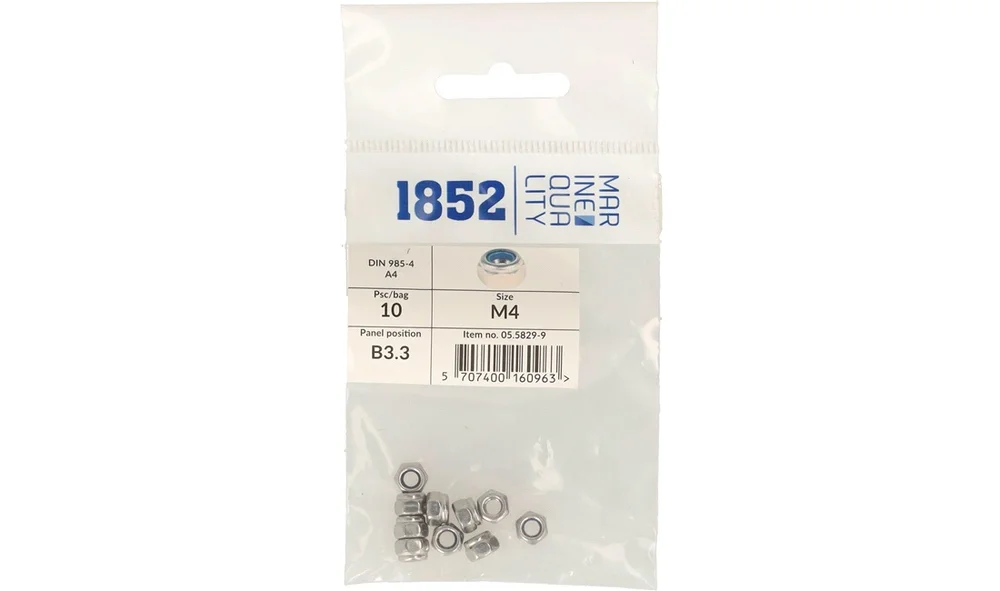 Låsemutter m8 a4 din 985-4 10 stk v:673018