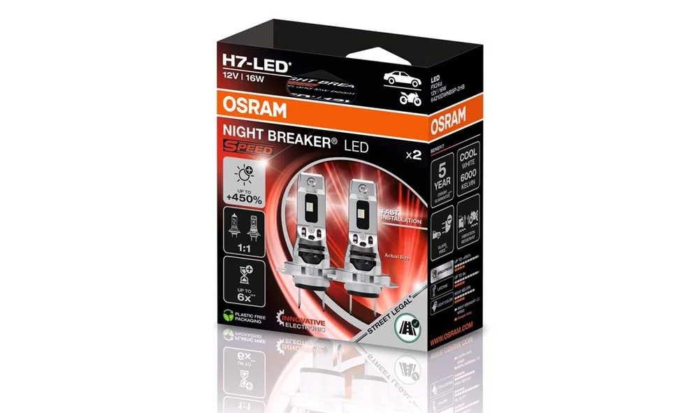 Pæresett H7 Night Breaker LED Speed+450% v:4776893