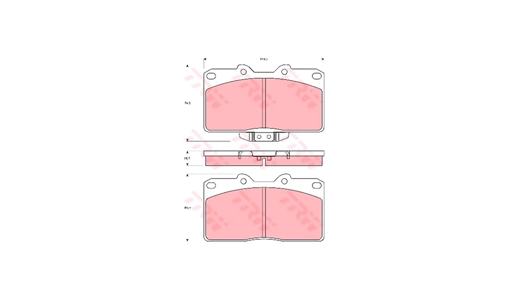 Bremsekloss Sett - GDB4076 - (TRW) v:2835963
