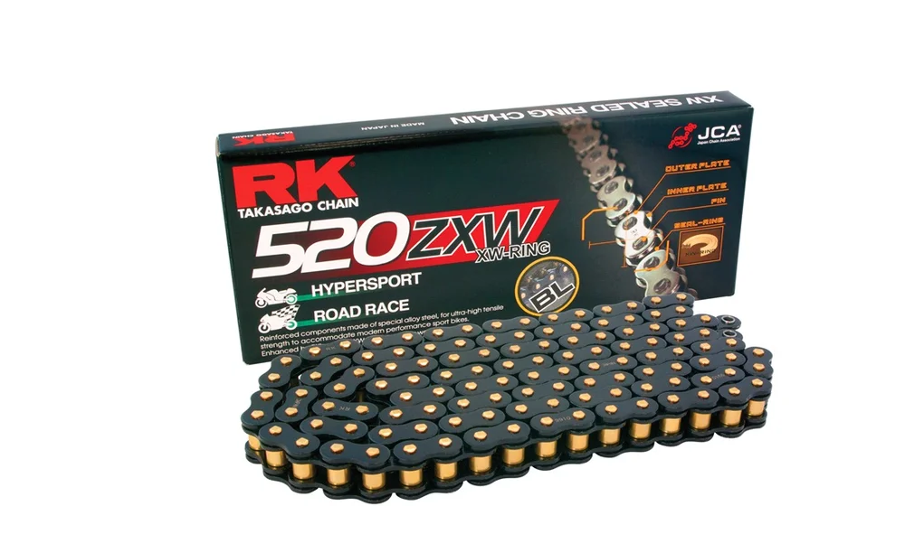 Kjede RK BL520ZXW Sort\/Gull XW-ring 120l v:1647676