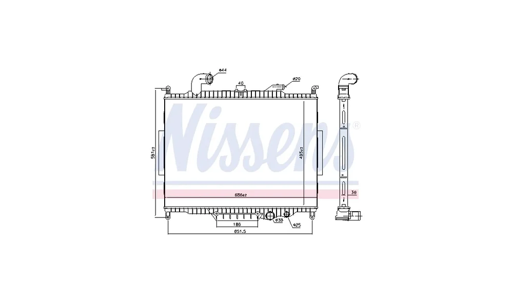 Radiator, Motorkjøling 64330 (Nissens) v:2309749