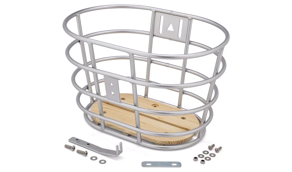 Sykkelkurv alu\/tre 24+26\ Shopper sølv v:7331283″