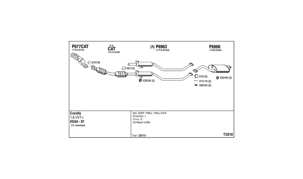 Avgassanlegg – TO818 – (Fenno) v:6432539 Avgassanlegg – TO818 – (Fenno) v:6432539